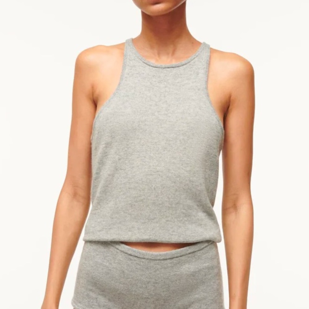 Staud AYANA TOP HEATHER GREY